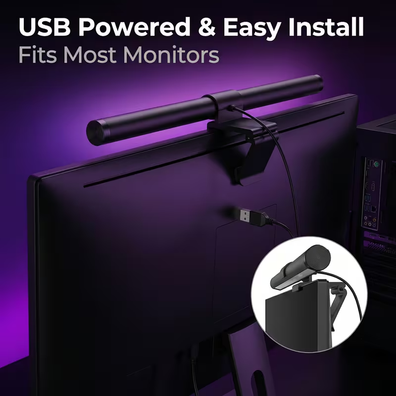 Touch Dimmer Lamp - Uzaktan Kumandalı LED Monitör Işık Çubuğu,
