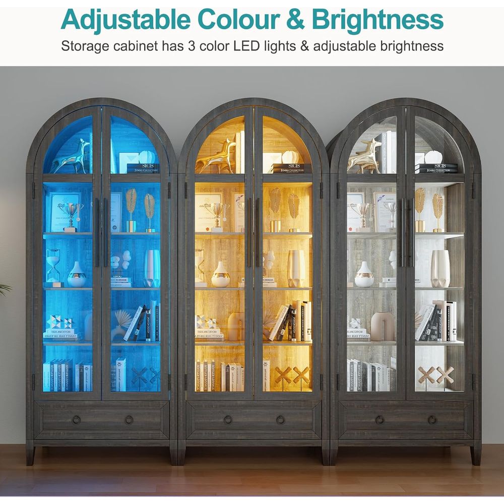 73 Kavisli Camlı Vitrin, 4 Kat - Lighting & Home Decor Studio Photos incelemesi ve fiyatı