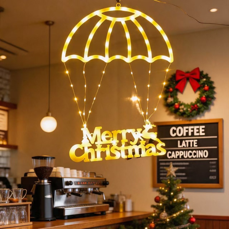 LED Noel Baba Paraşütü Şeklind - Pendant Lighting Christmas Decor incelemesi ve fiyatı