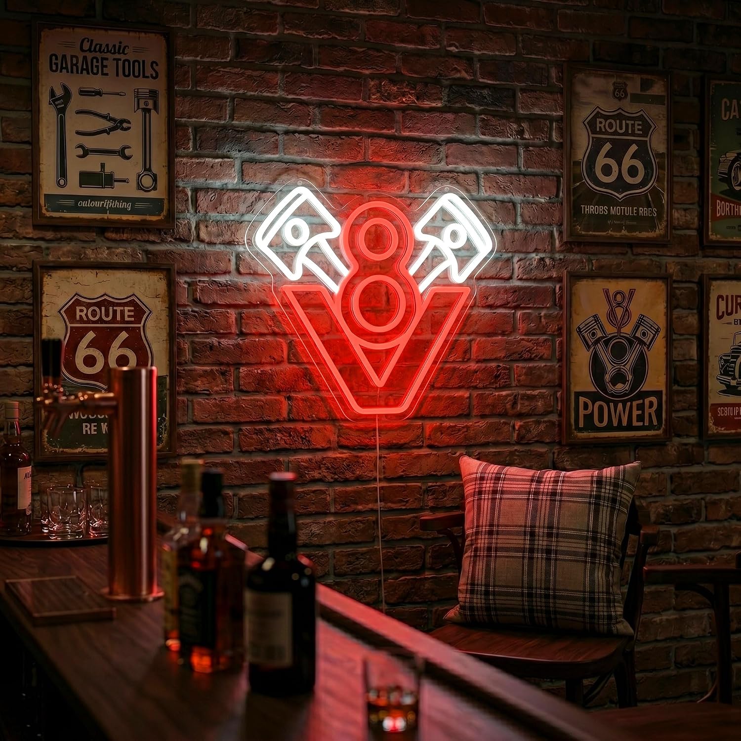V8 Motor Neon Tabela LED Neon  - Garage Lighting Decor incelemesi ve fiyatı