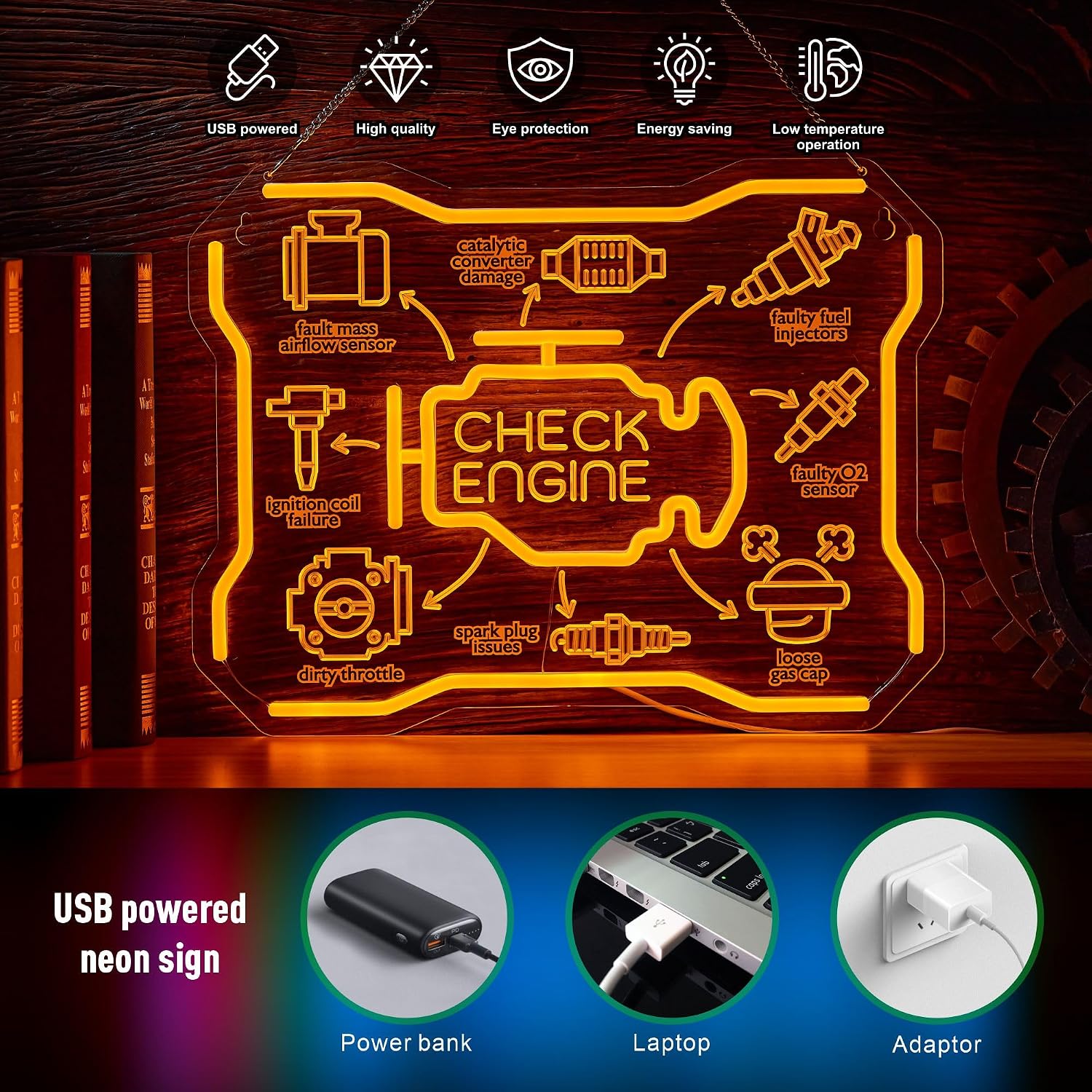 Motor Arıza Göstergesi Neon Ta - Garage Lighting Decor incelemesi ve fiyatı