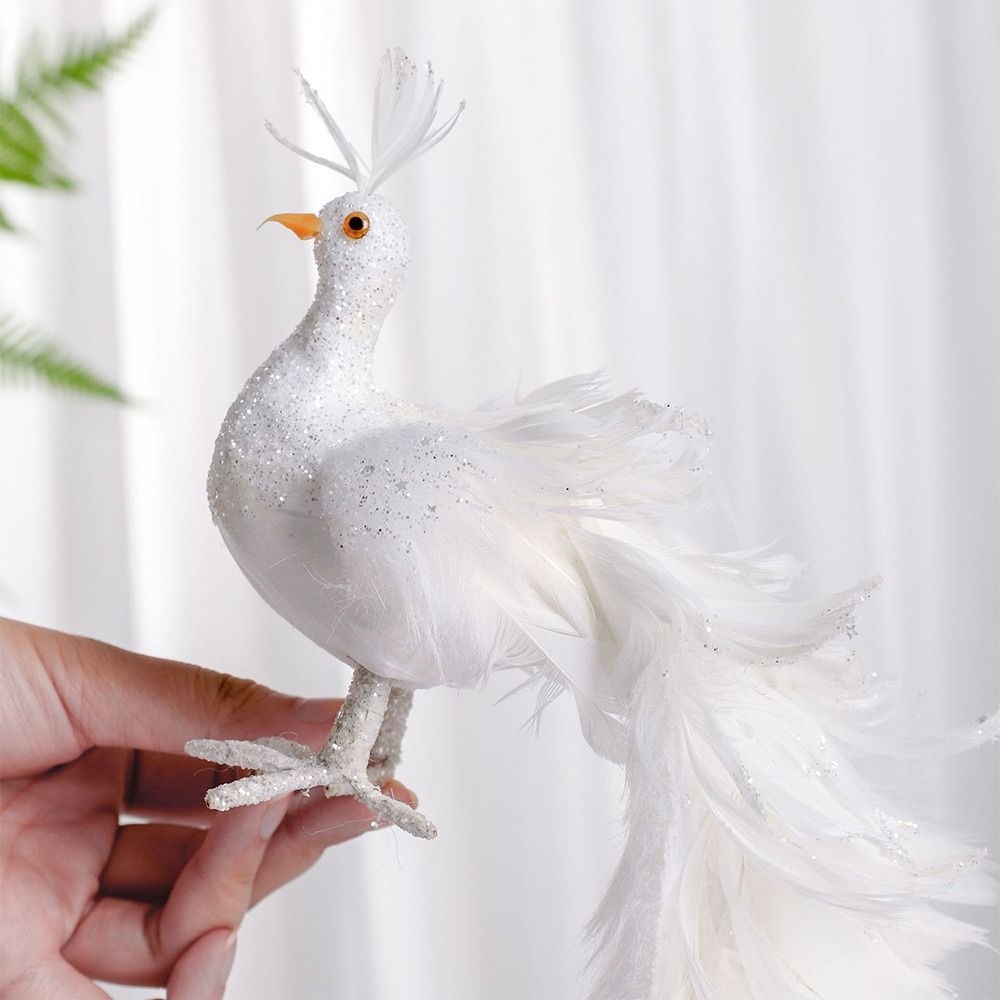 Simülasyon beyaz tavuskuşu güz - Pendant Lighting Christmas Decor incelemesi ve fiyatı