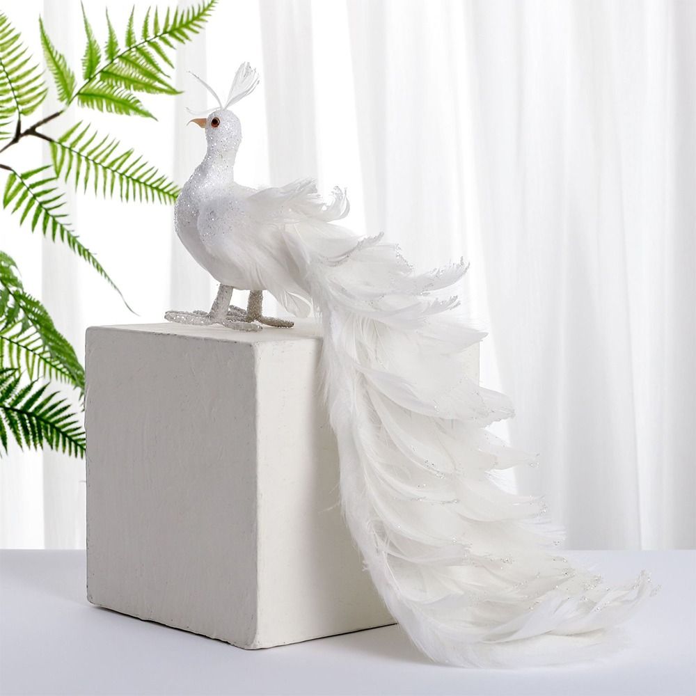 Simülasyon beyaz tavuskuşu güz - Pendant Lighting Christmas Decor incelemesi ve fiyatı